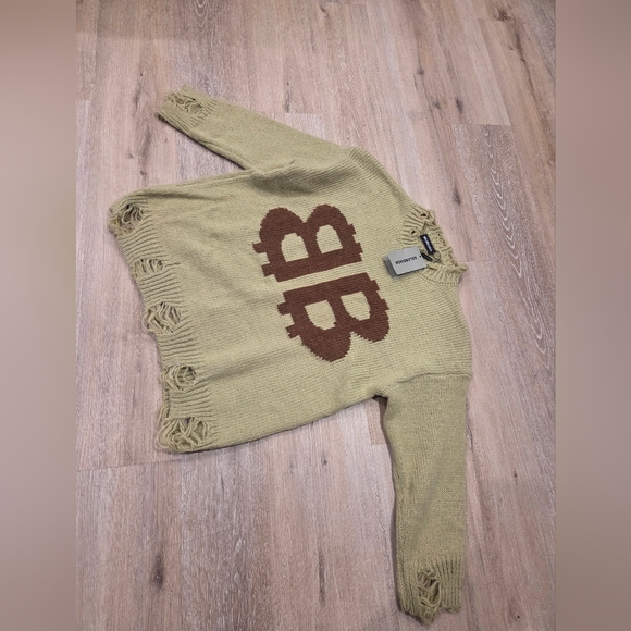Beige & Brown Sweater with Logo - Picture 4 of 4